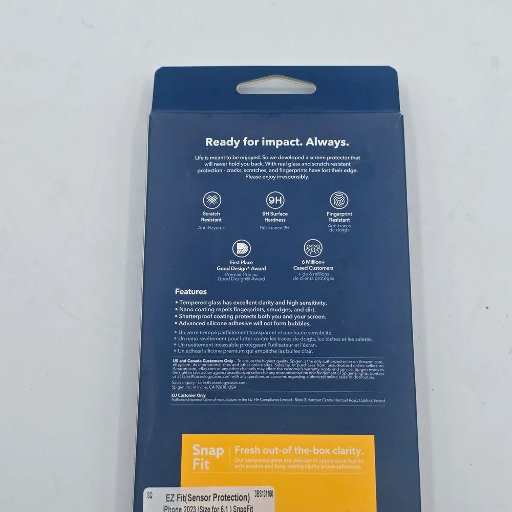 Caseology SnapFit Screen Protector iPhone 15 6.1 Clear New 9H Hardness 2 Pack‎